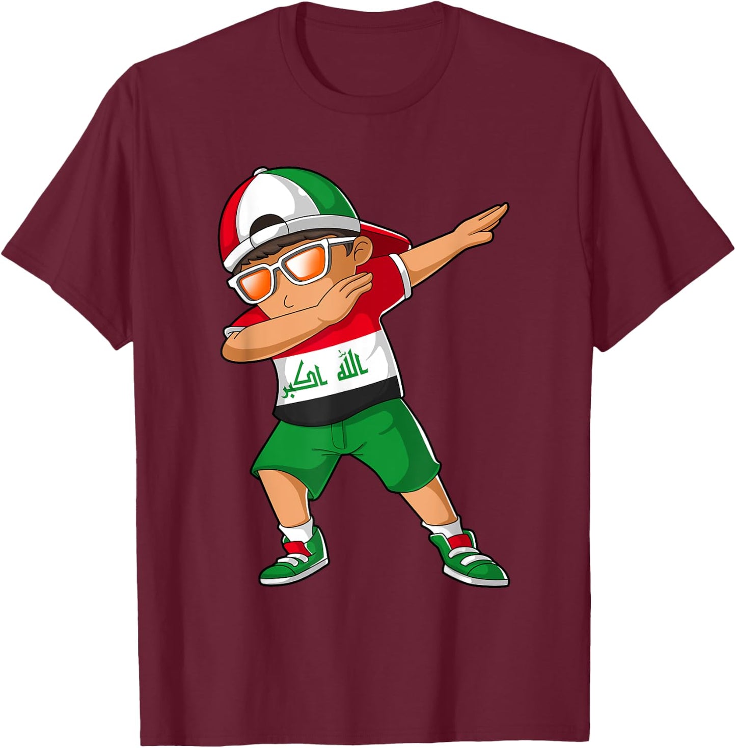Iraqis Boy Iraq Kid Patriotism Roots Heritage T-Shirt - T-Shirt | Maroon