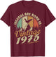 Vintage 1975 50th Birthday Gift T-Shirt - T-Shirt | Maroon