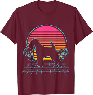Lakeland Terrier Dog Vintage 80s Vaporwave Aesthetic Puppy T-Shirt - T-Shirt | Maroon