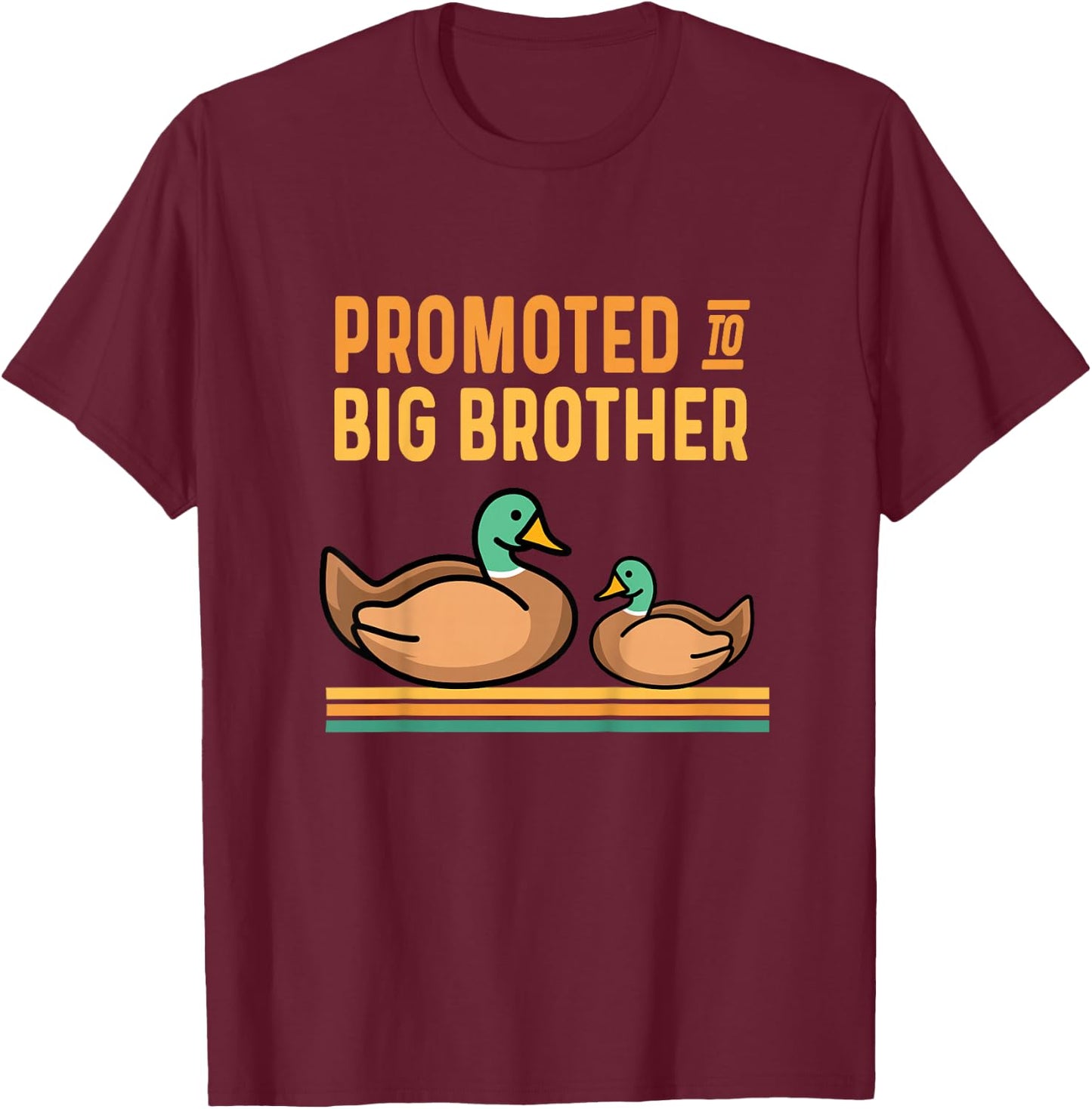Promoted to Big Brother Baby Announcement - Duck Mallard T-Shirt - T-Shirt | Maroon