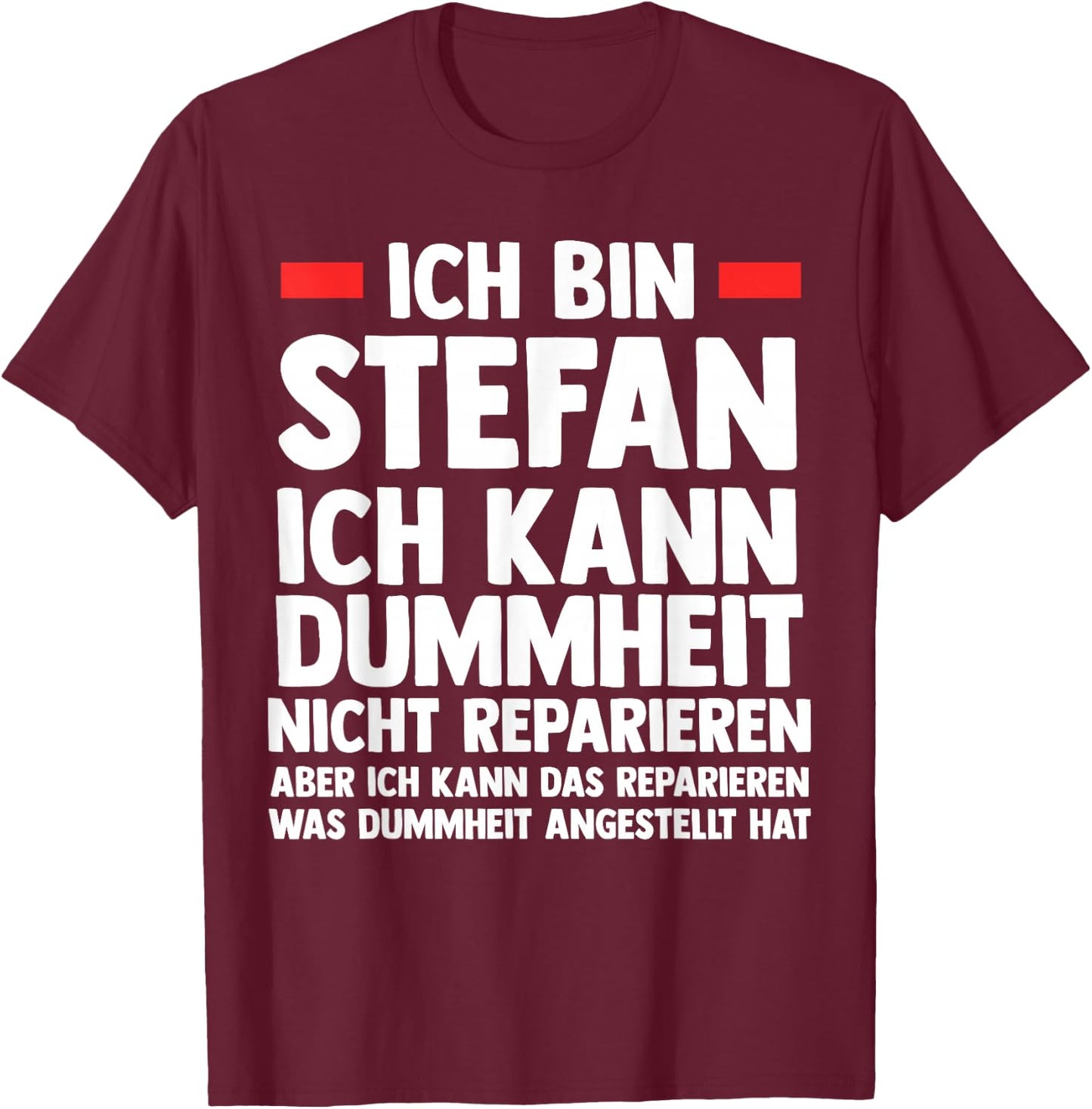 Men's Stefan , black T-Shirt - T-Shirt | Maroon