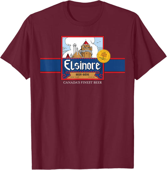 "Elsinore Beer" New & Improved - Retro 80's T-Shirt - T-Shirt | Maroon