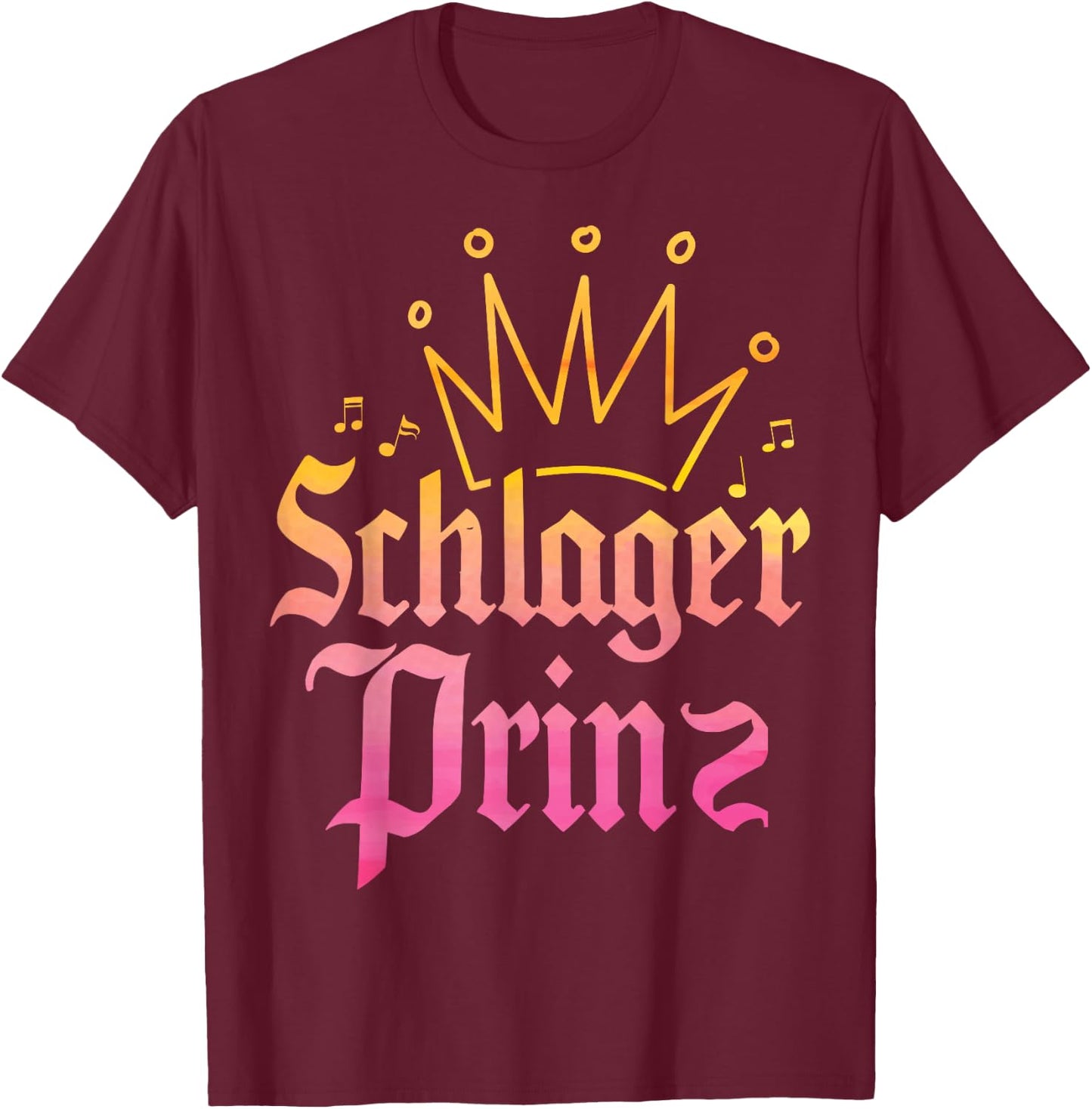Schlagerprinz Schlageroutfit Partnerlook Schlagermusik T-Shirt - T-Shirt | Maroon