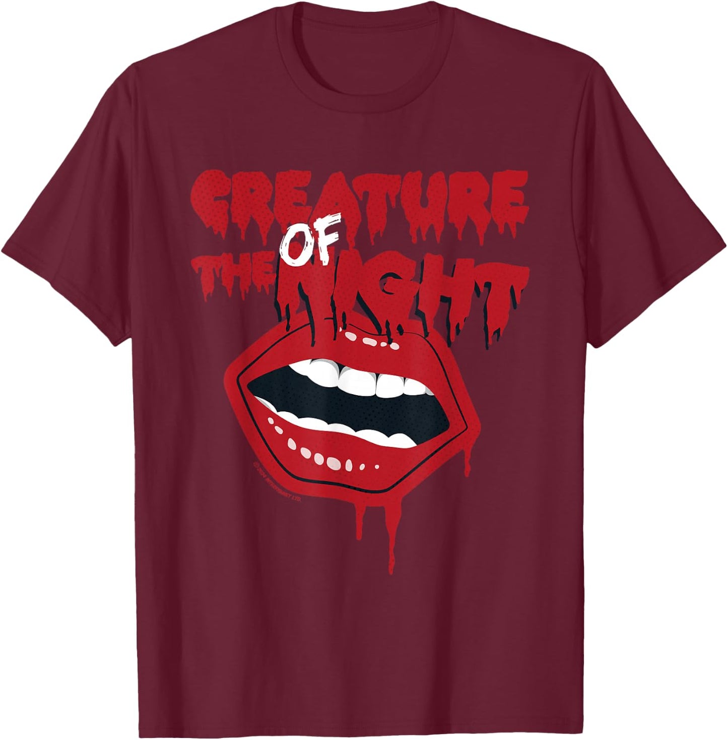 Rocky Horror Show The Creature of the Night Mouth , black T-Shirt - T-Shirt | Maroon