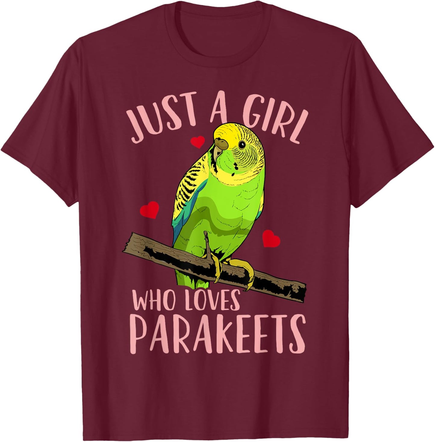 Parakeet Budgie T-Shirt - T-Shirt | Maroon
