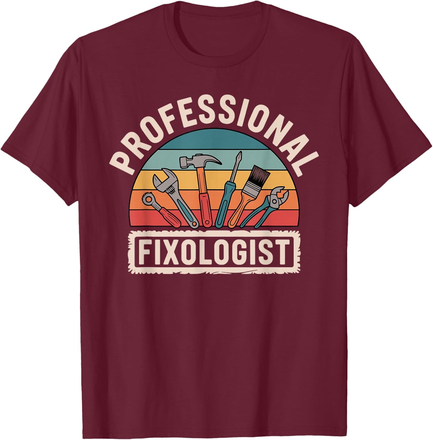 Funny Handyman Art Boys Dad Mr Fix It Handyman T-Shirt - T-Shirt | Maroon