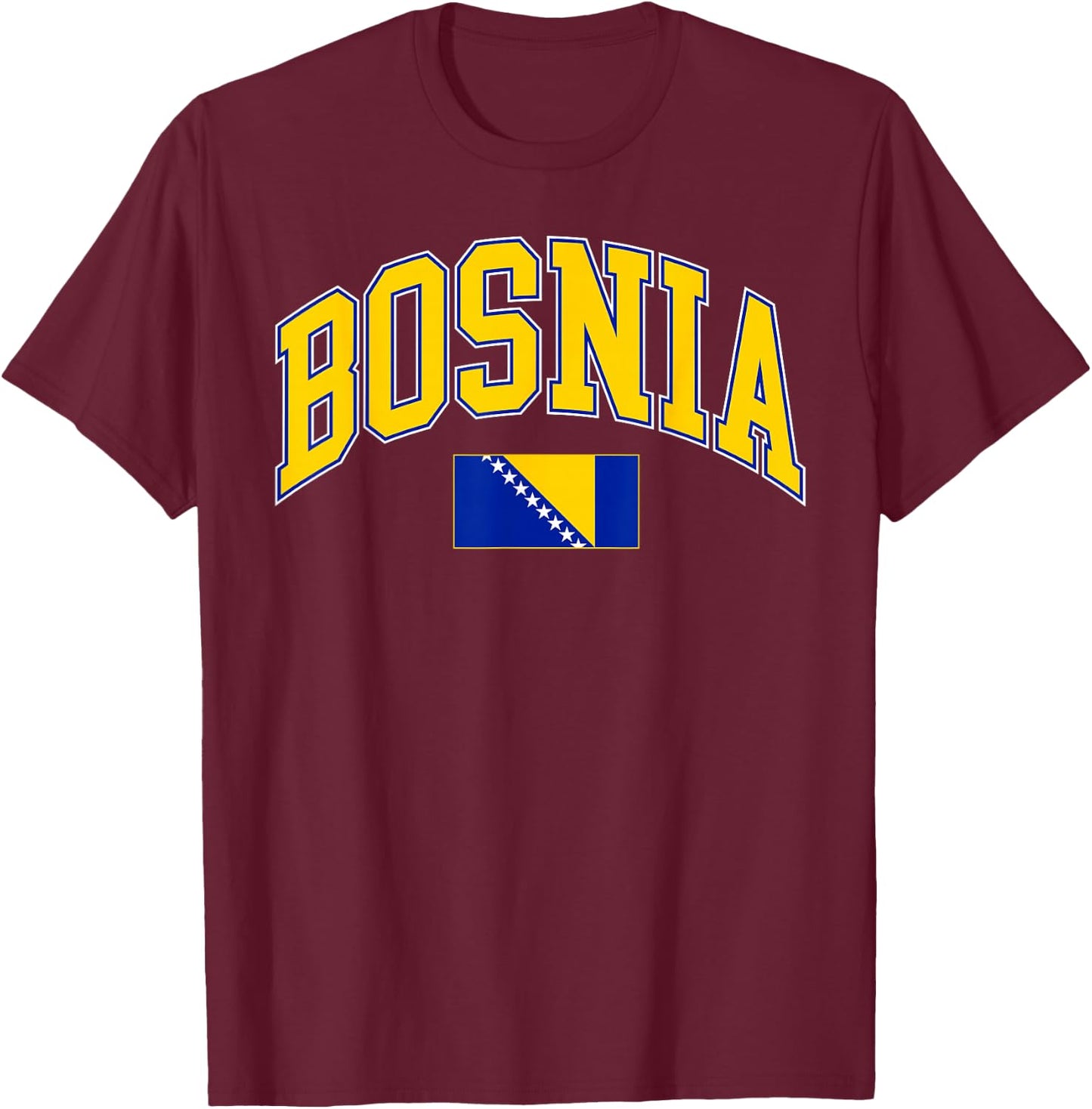Proud Bosnia Herzegovina Cheer Country Favorite Spirit Game T-Shirt - T-Shirt | Maroon
