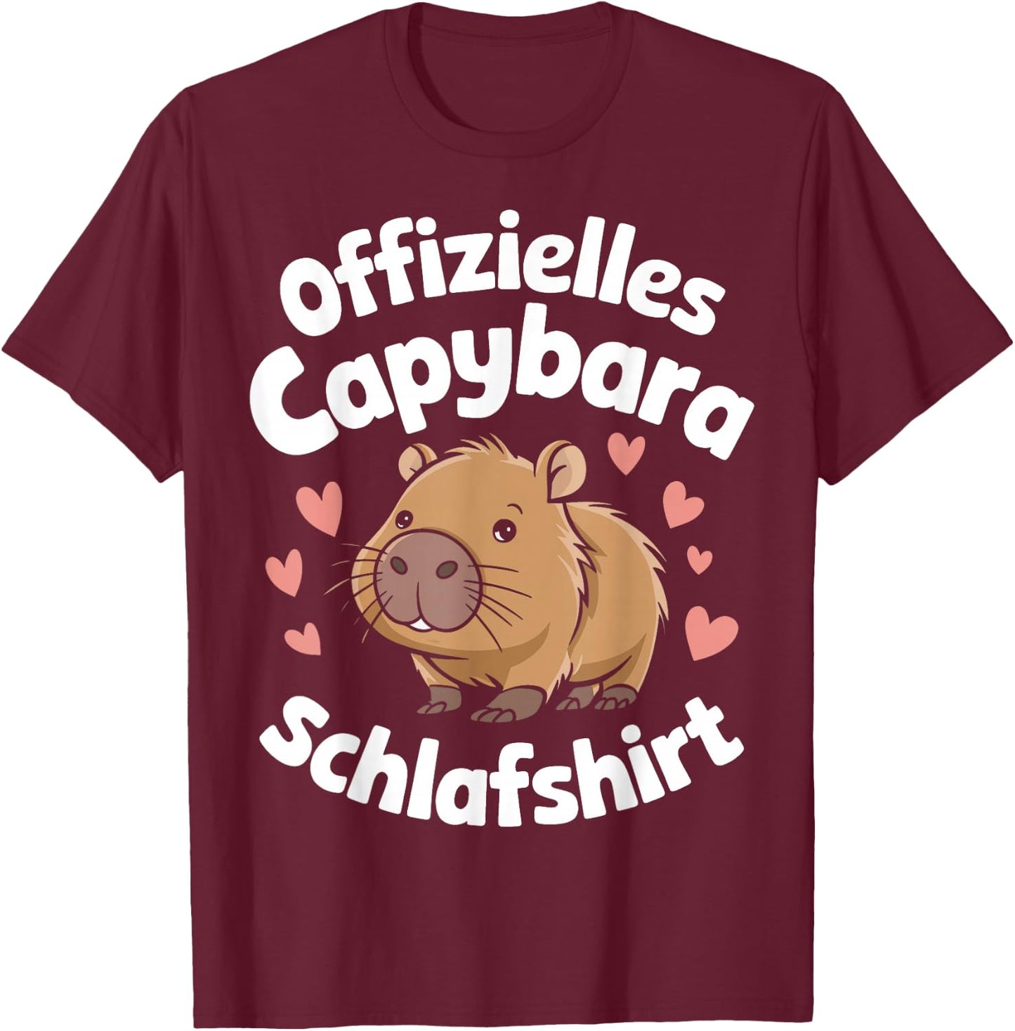 Capybara Official Capybara Sleep Shirt , black T-Shirt - T-Shirt | Maroon