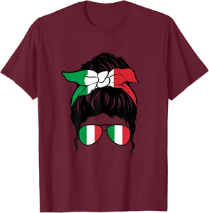 Italian Girl Italy Italian Flag Italia Ragazza Italiana , White T-Shirt - T-Shirt | Maroon
