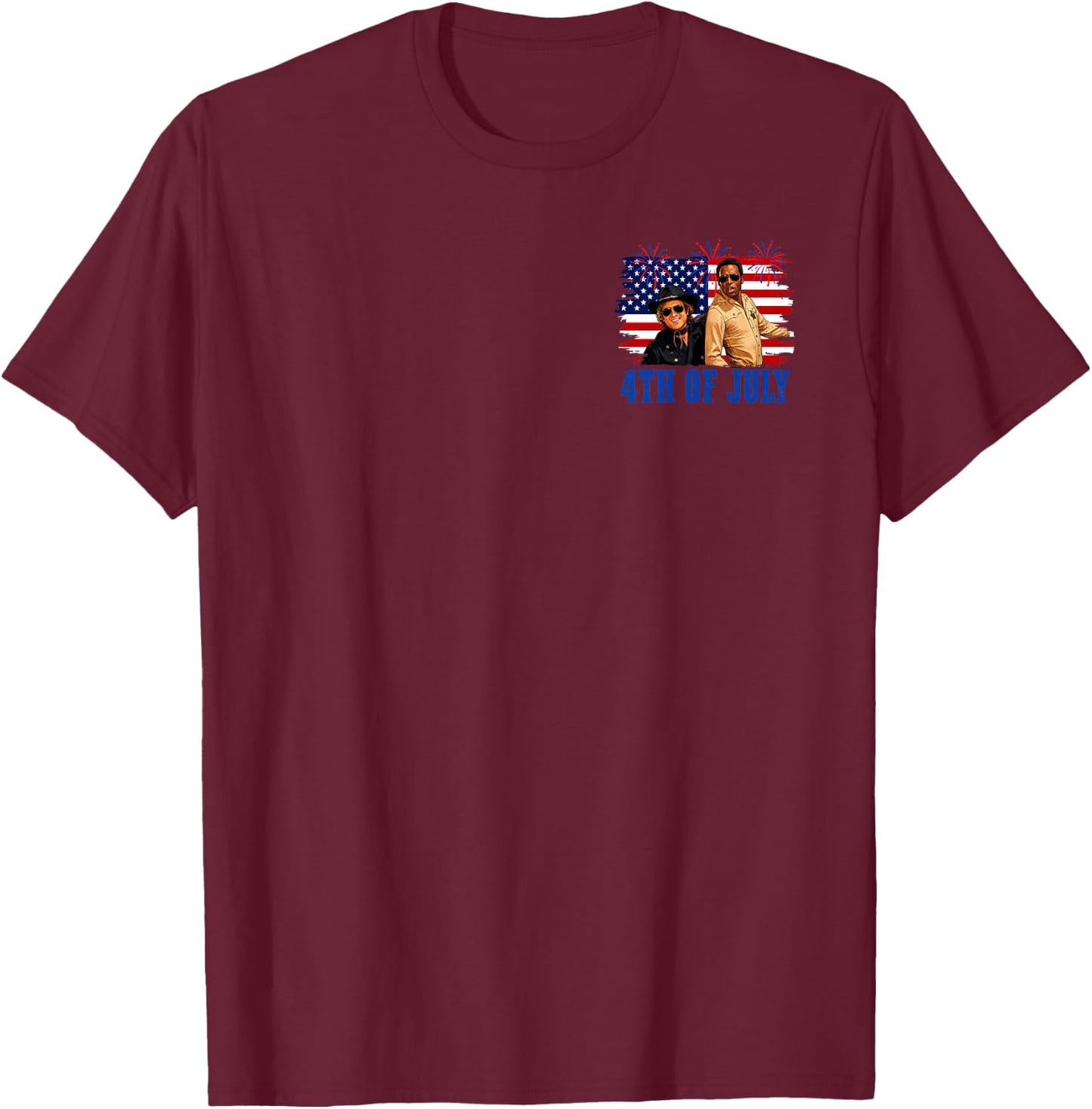 Hey Where The White Women AT Fourth July Humor 2 Side T-Shirt - T-Shirt | Maroon