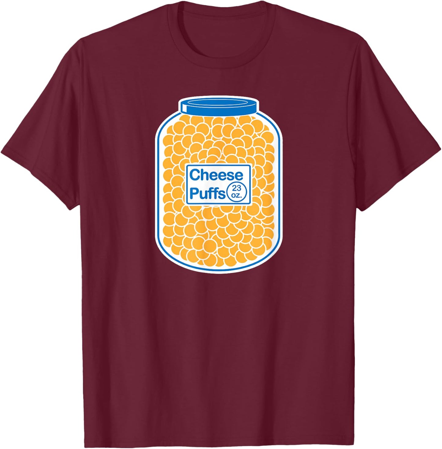 Cheese Puffs Workout T Shirt lifting Cheese ball Funny T-Shirt - T-Shirt | Maroon