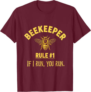 Beekeeper Rule 1 If I Run You Run Bees Honey Beekeeping T-Shirt - T-Shirt | Maroon