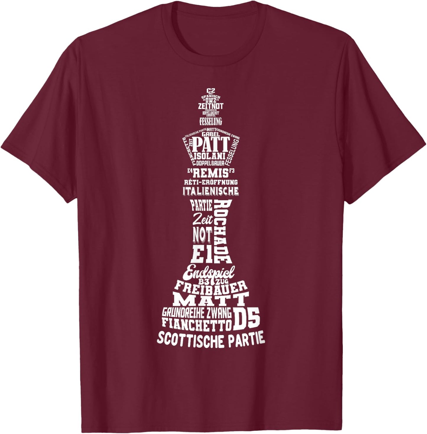 Chess King Chess Player Men's Children's Boys' , black T-Shirt - T-Shirt | Maroon