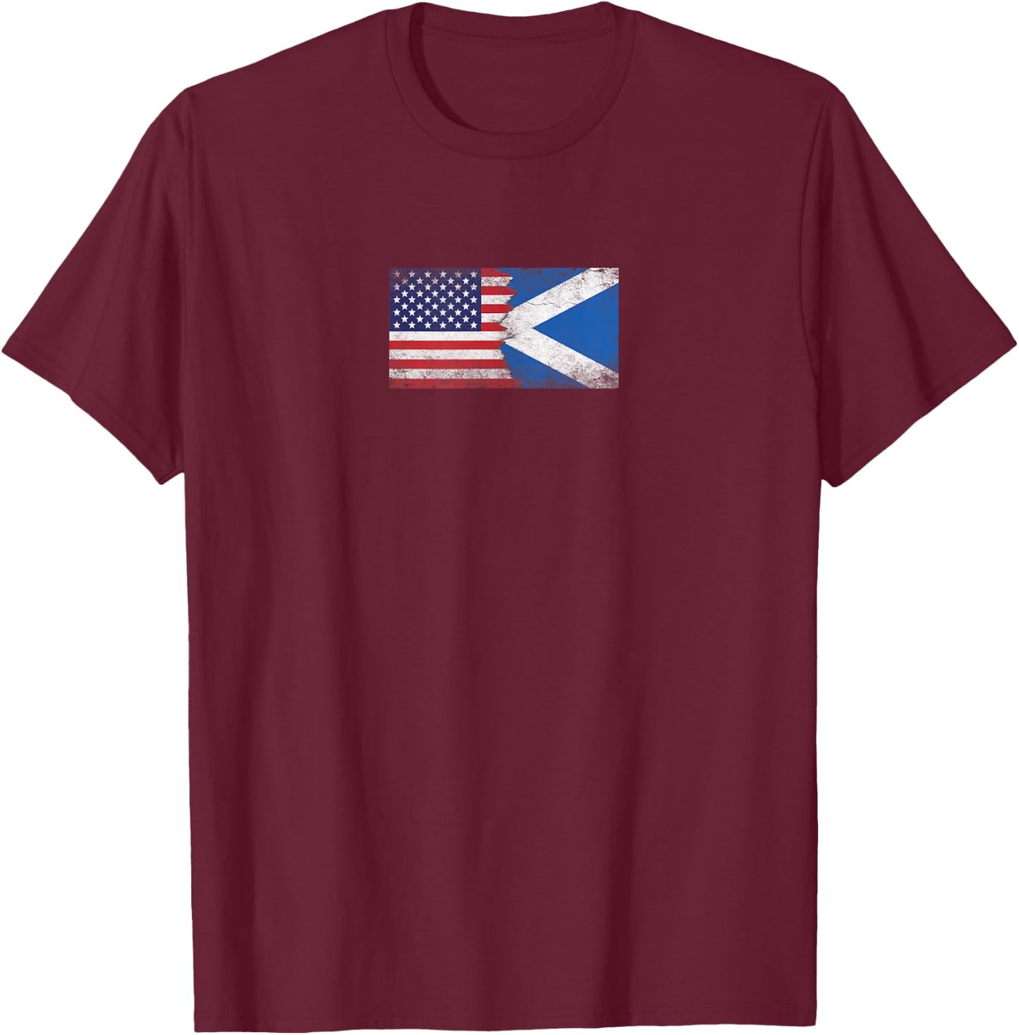 USA & Scotland Flags - United States of America Scot T-Shirt - T-Shirt | Maroon