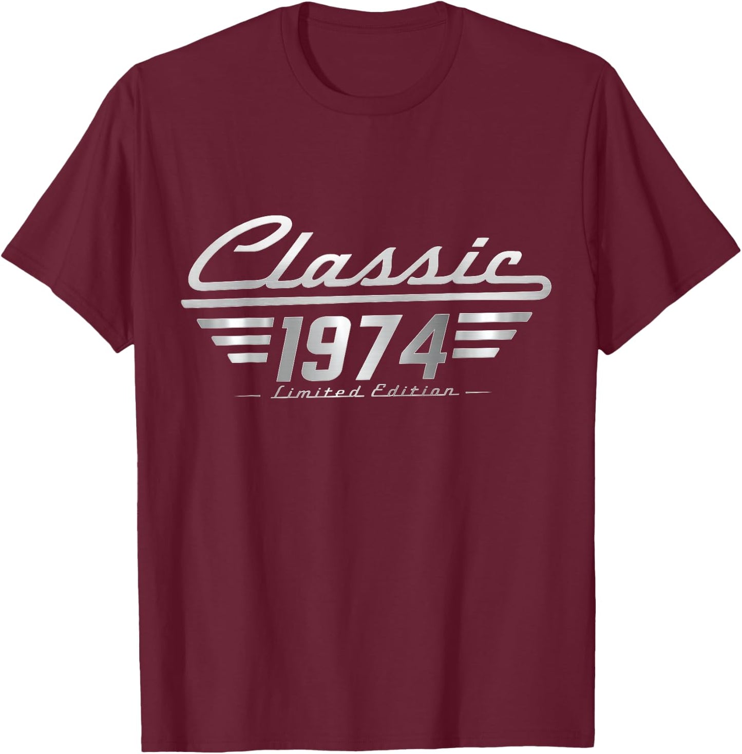 Classic 1974 Limited Edition Vintage Car Birthday T-Shirt - T-Shirt | Maroon