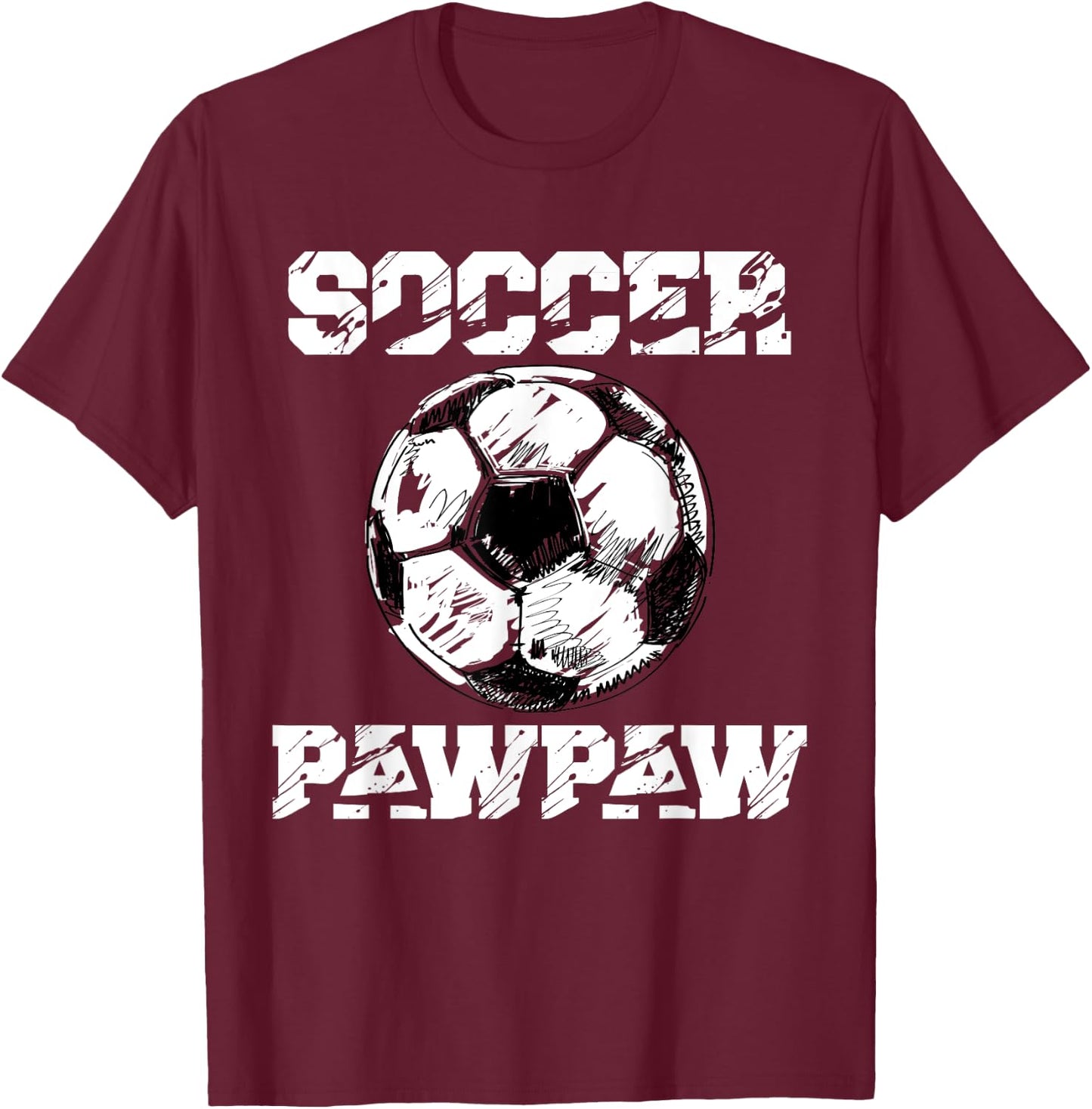 Soccer PawPaw Funny Soccer Player Paw Paw T-Shirt - T-Shirt | Maroon