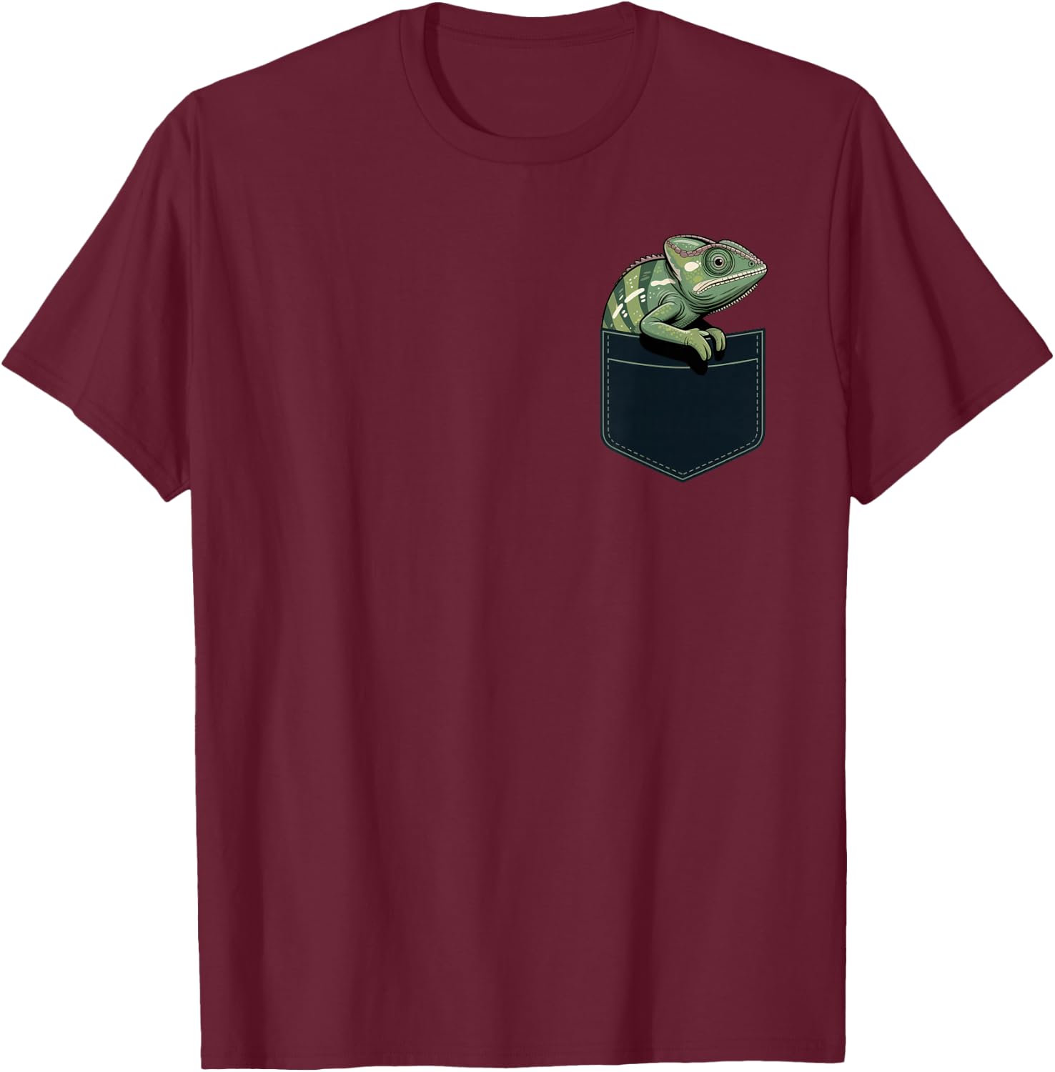 Pocket Chameleon Animal Lover Funny Chill Summer T-Shirt - T-Shirt | Maroon