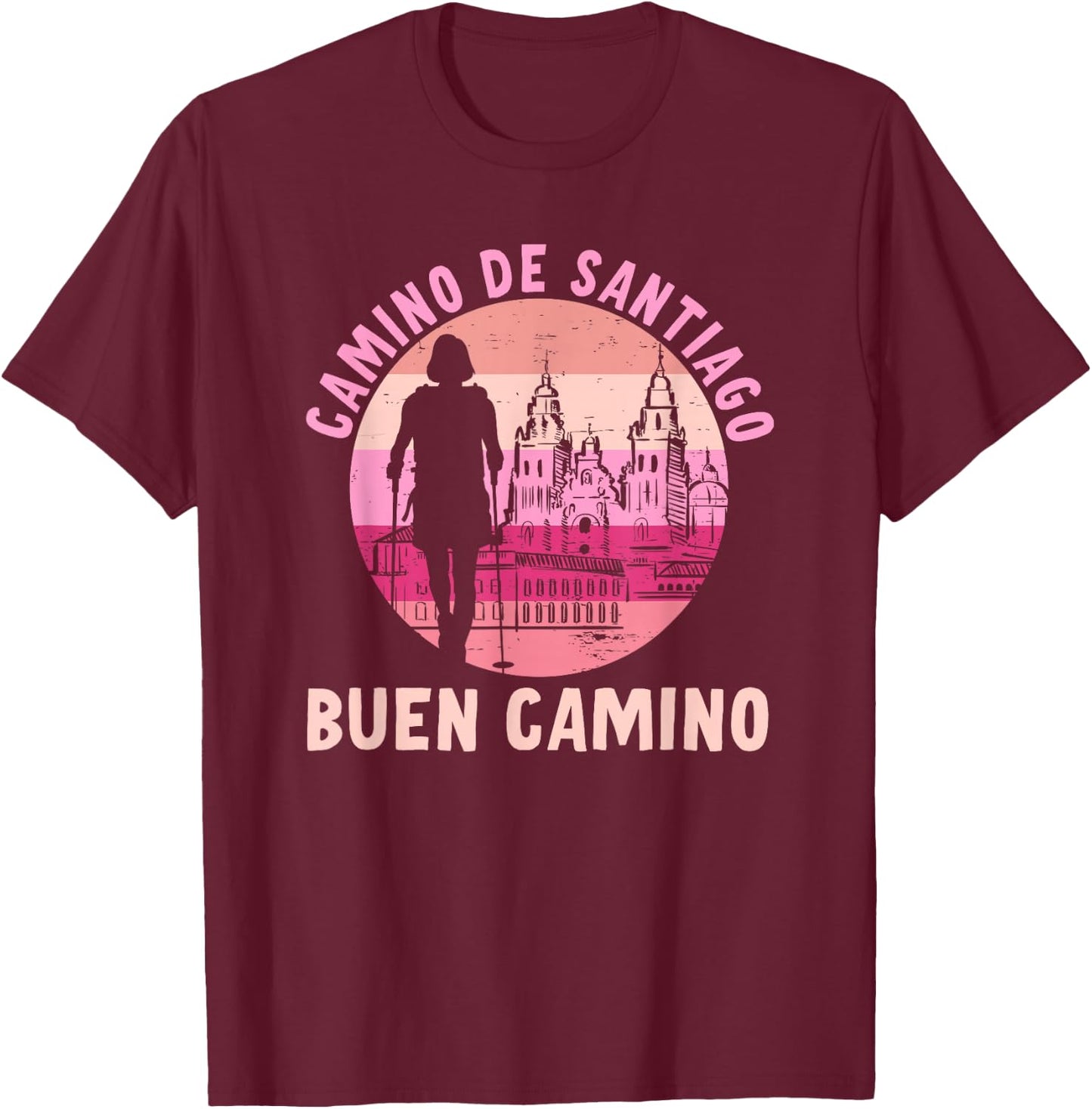 Buen Camino de Santiago de Compostela Jakobsweg T-Shirt - T-Shirt | Maroon