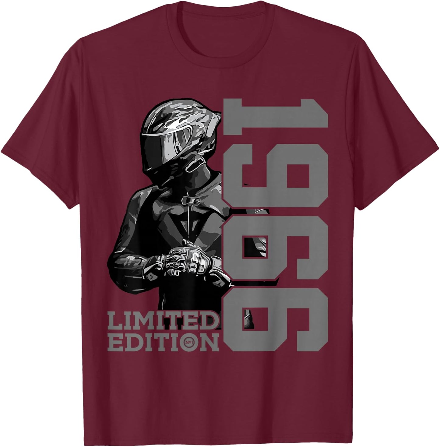 Limited Edition 1966 Biker Motorrad 60. Geburtstag T-Shirt - T-Shirt | Maroon
