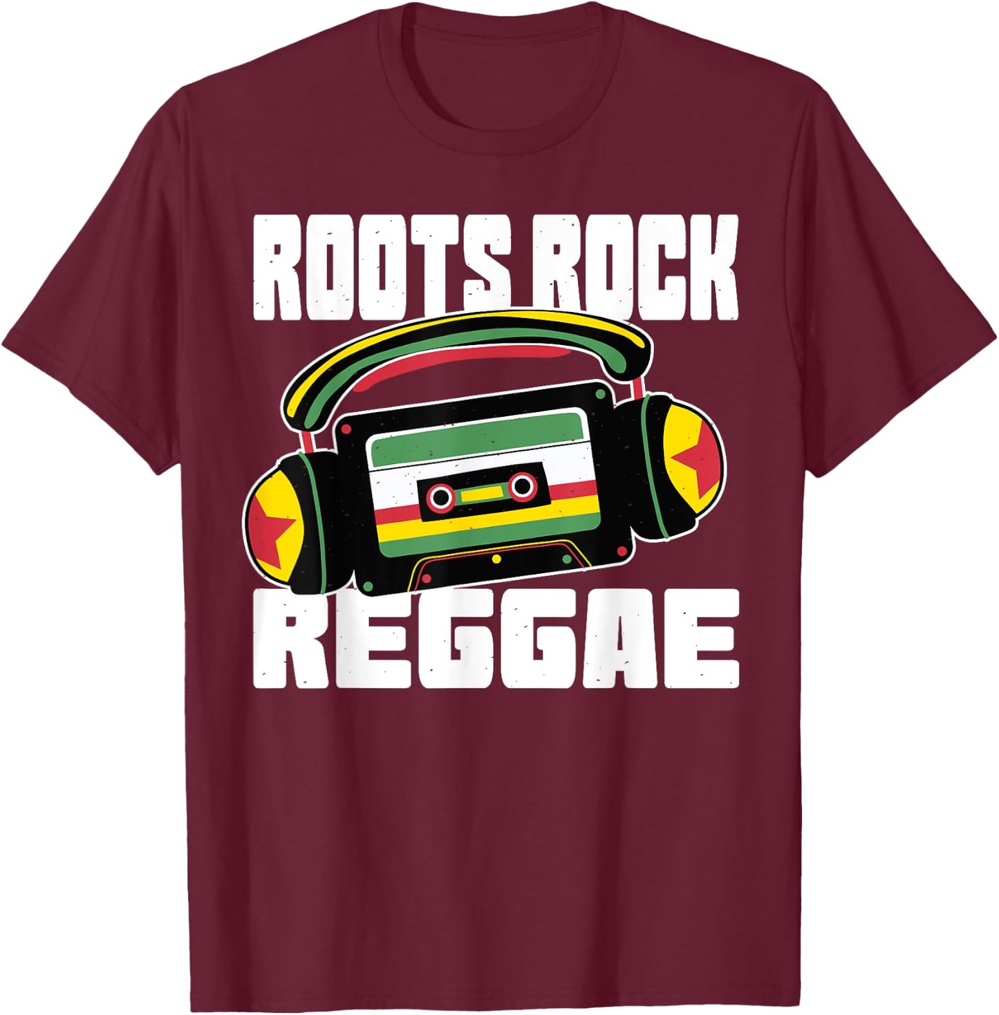 Roots Rock Reggae Music Jamaica Rasta Rastafari T-Shirt - T-Shirt | Maroon