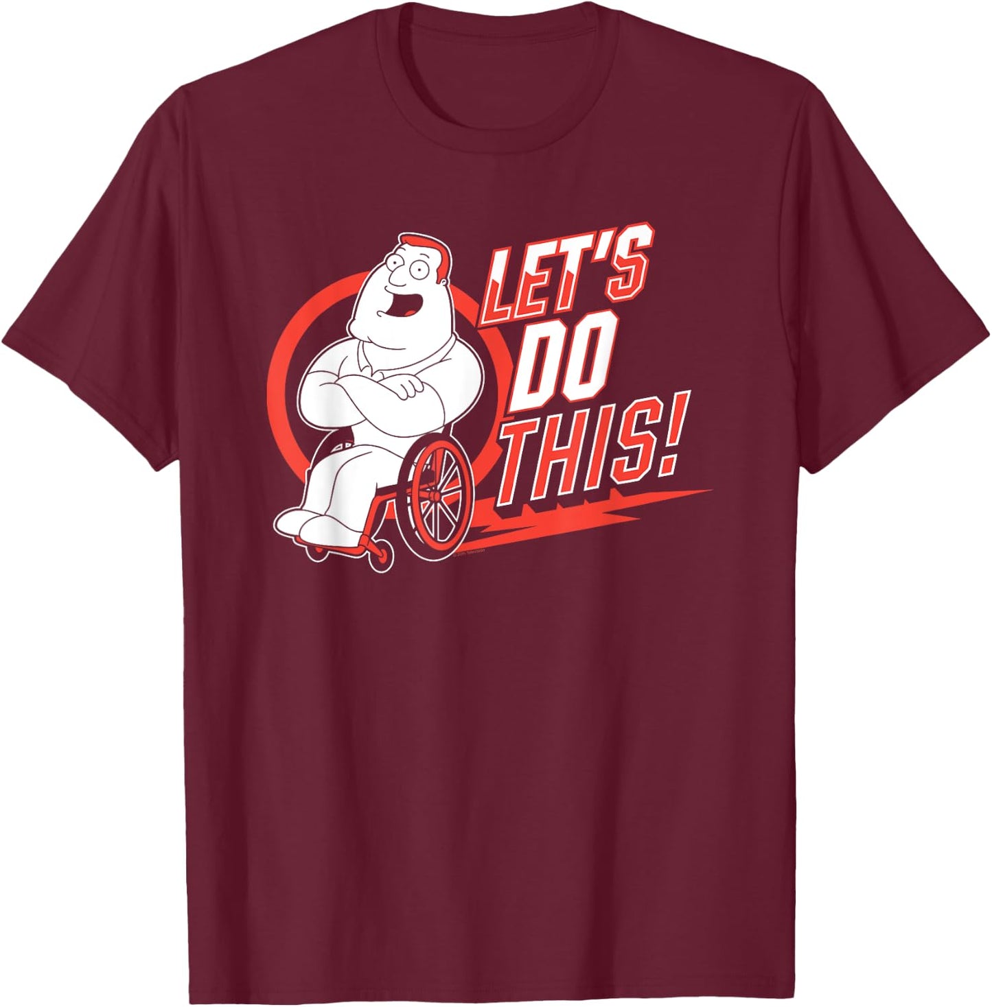 Ripple Junction x Family Guy Let's Do This Joe Swanson , black T-Shirt - T-Shirt | Maroon