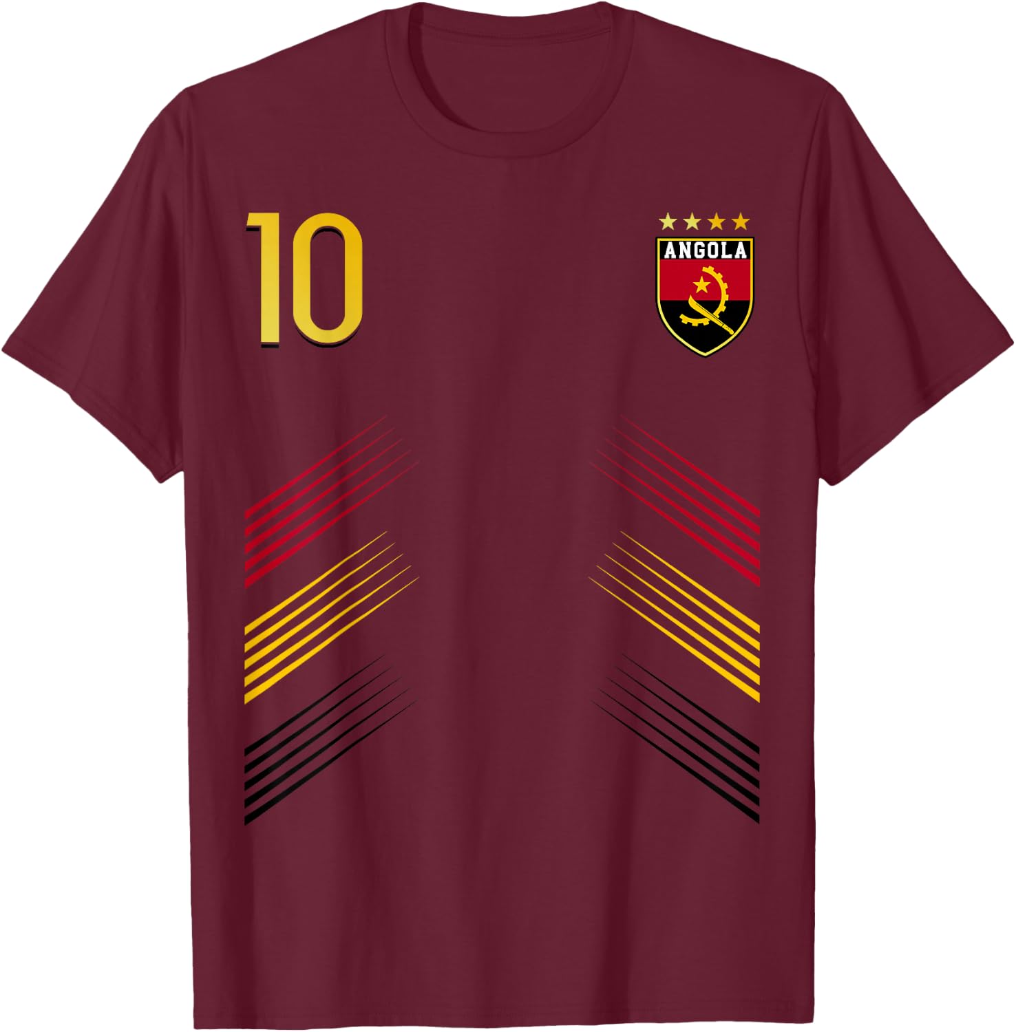 Flag Angola Faso Angolian Pride Lovers T-Shirt - T-Shirt | Maroon