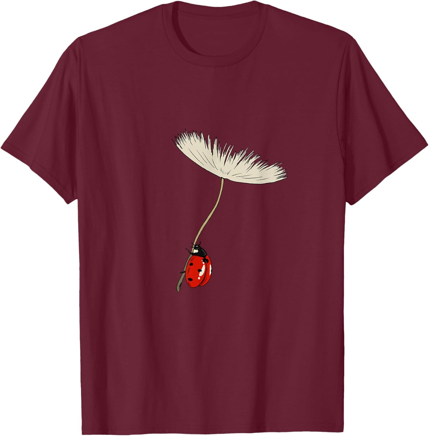 Dandelion seeds with ladybird Gift ladybird T-Shirt - T-Shirt | Maroon