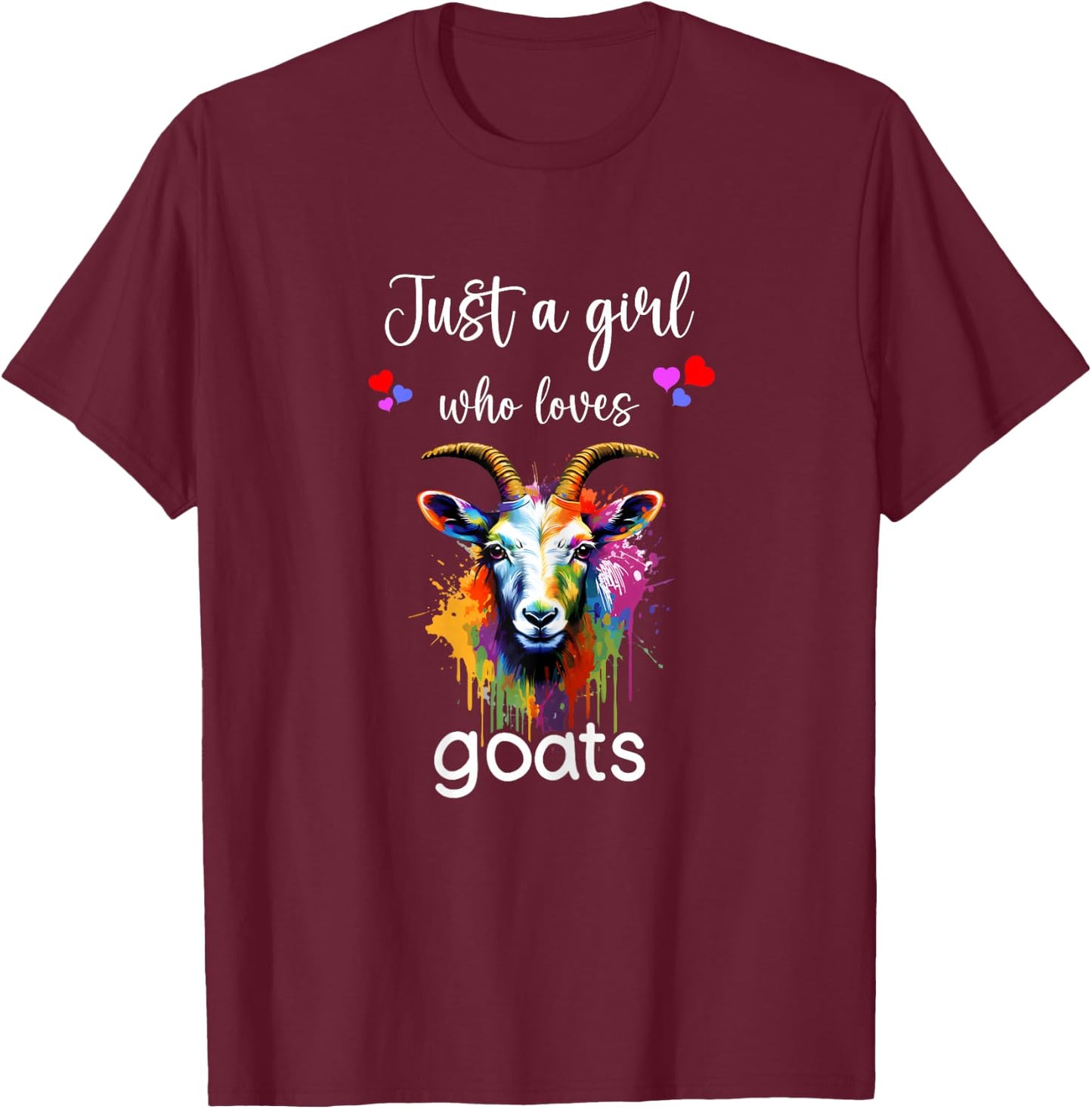 Goat Lover Shirt Funny Girls Goat Lover Goat T-Shirt - T-Shirt | Maroon