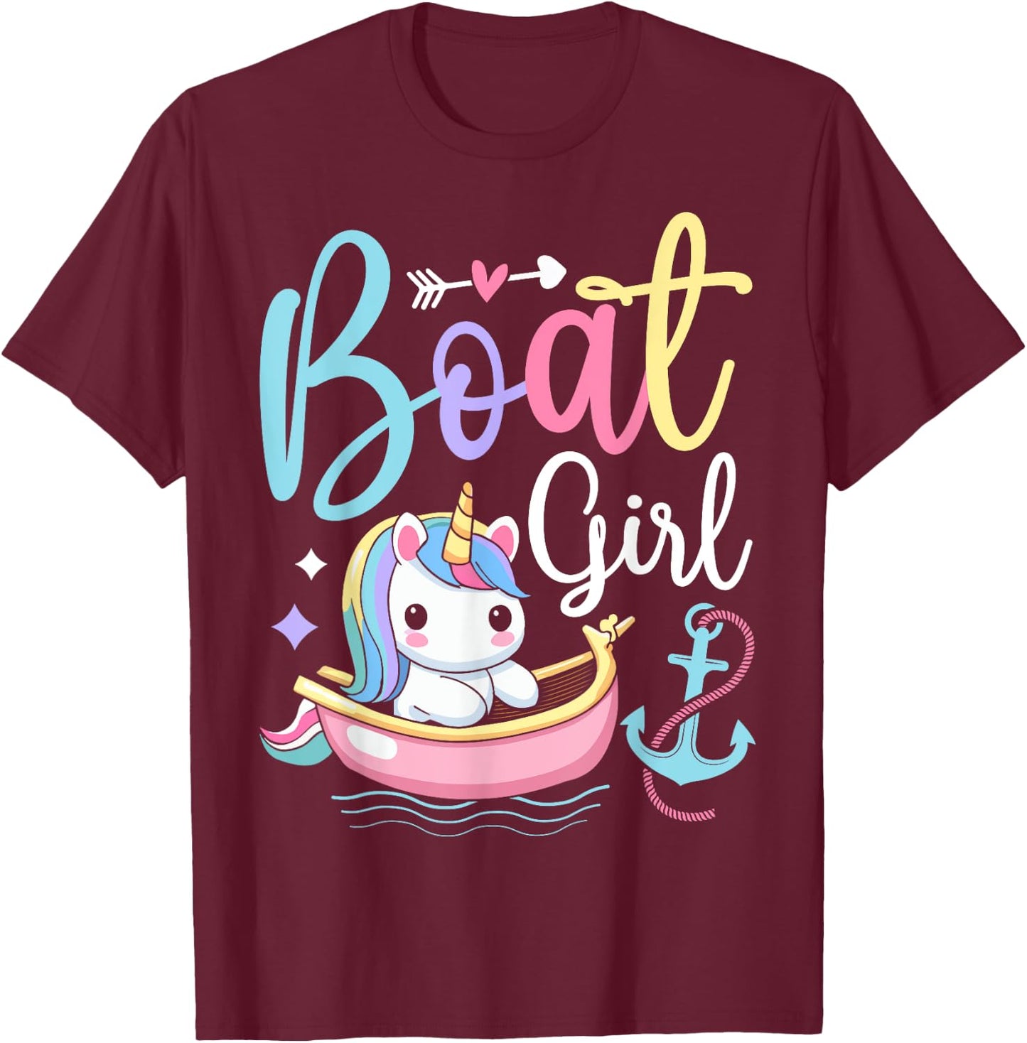 Boat Girl Boating Boat Captain Boater T-Shirt - T-Shirt | Maroon