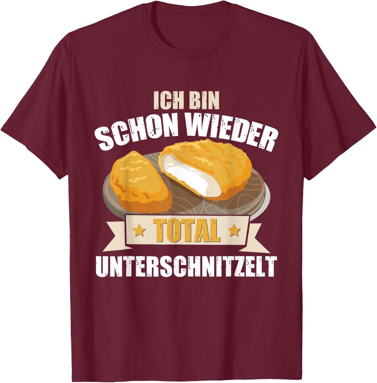 Lustiges Schnitzel T-Shirt - T-Shirt | Maroon