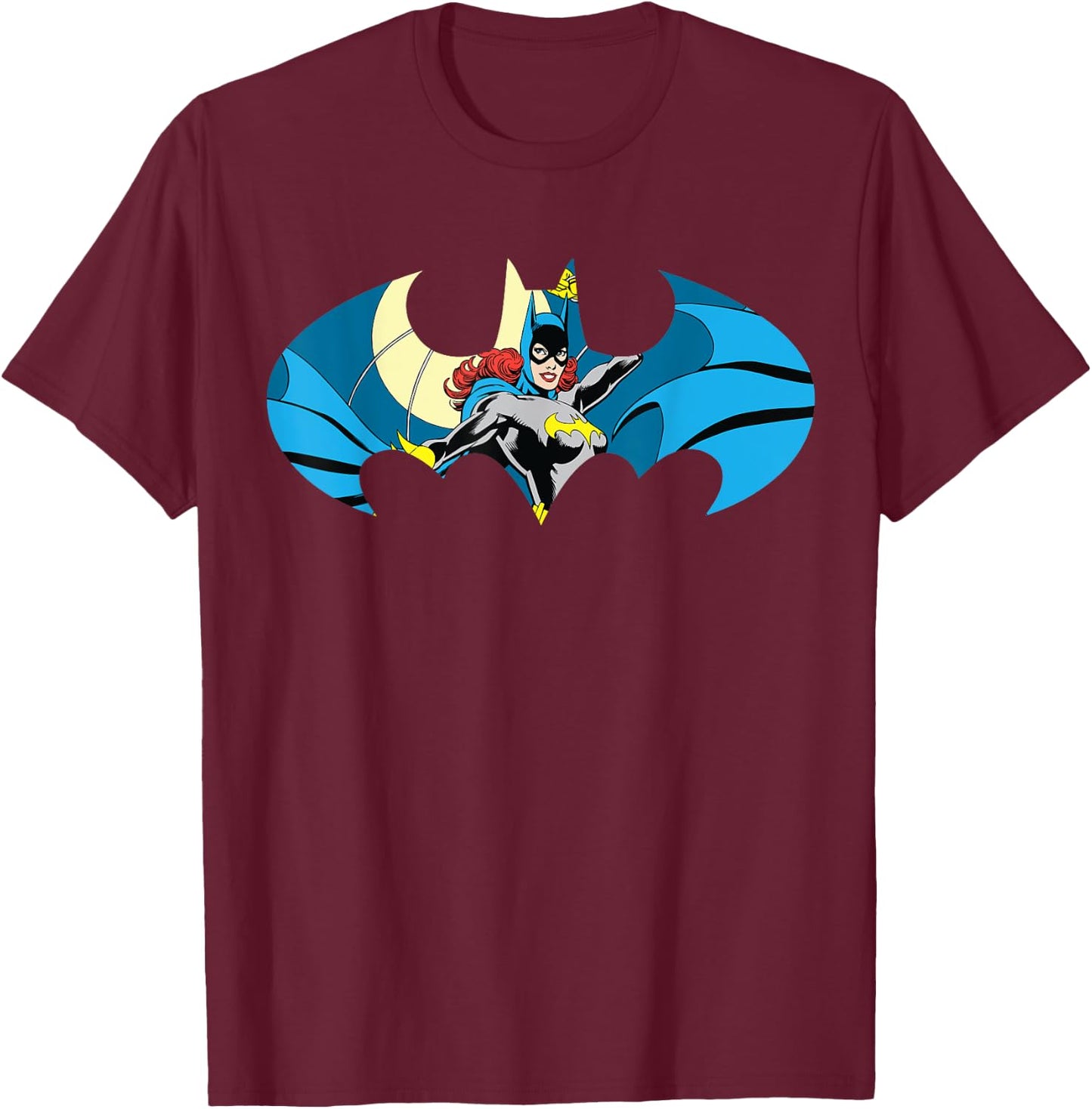 DC Batgirl Logo Charakterschild T-Shirt - T-Shirt | Maroon