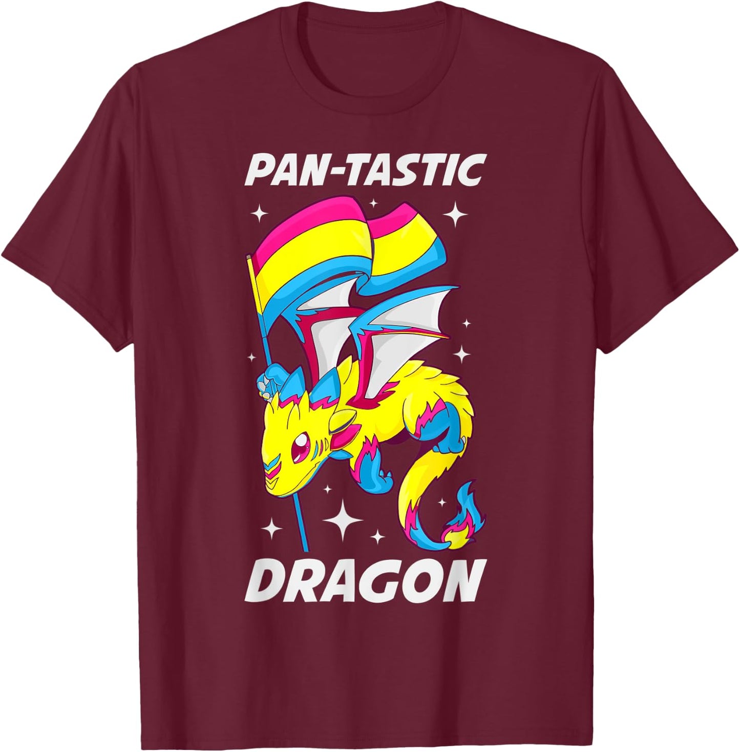 Pansexual Dragon T-Shirt - T-Shirt | Maroon