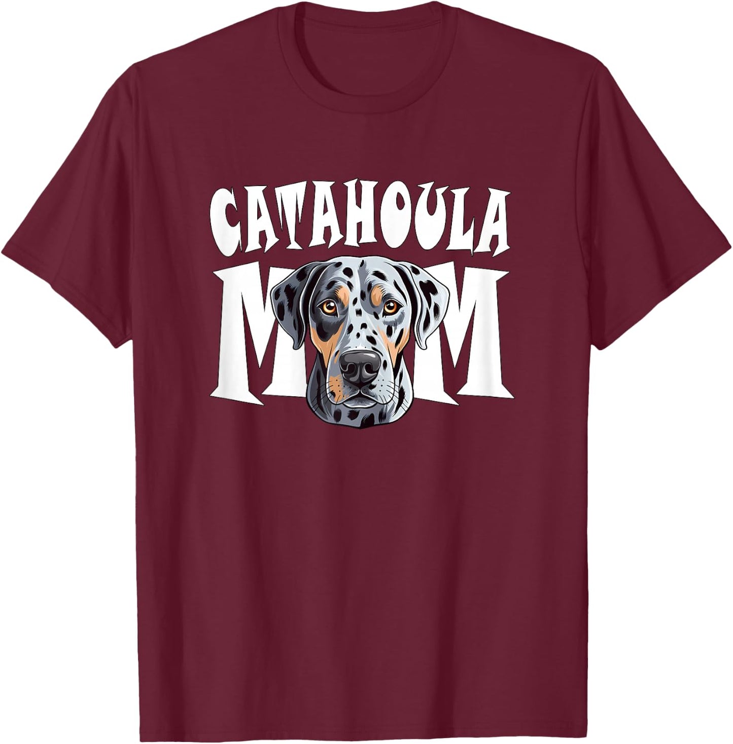 Catahoula Leopard Dog Mom Cute Dog Mother T-Shirt - T-Shirt | Maroon