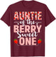 Auntie Of The Berry Sweet One Birthday Strawberry Auntie T-Shirt - T-Shirt | Maroon