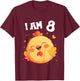 8 Years old 8 birthday Chickens Boy Girl Chicken T-Shirt - T-Shirt | Maroon