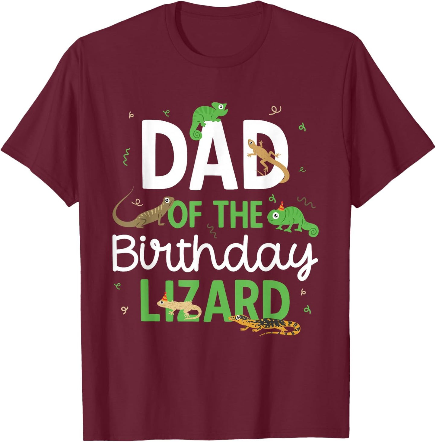 Children's Reptile Lizard Birthday T-Shirt - T-Shirt | Maroon