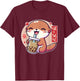 Cute Anime Otter Boba Kawaii Japanese Funny Tea Bubble Otter T-Shirt - T-Shirt | Maroon