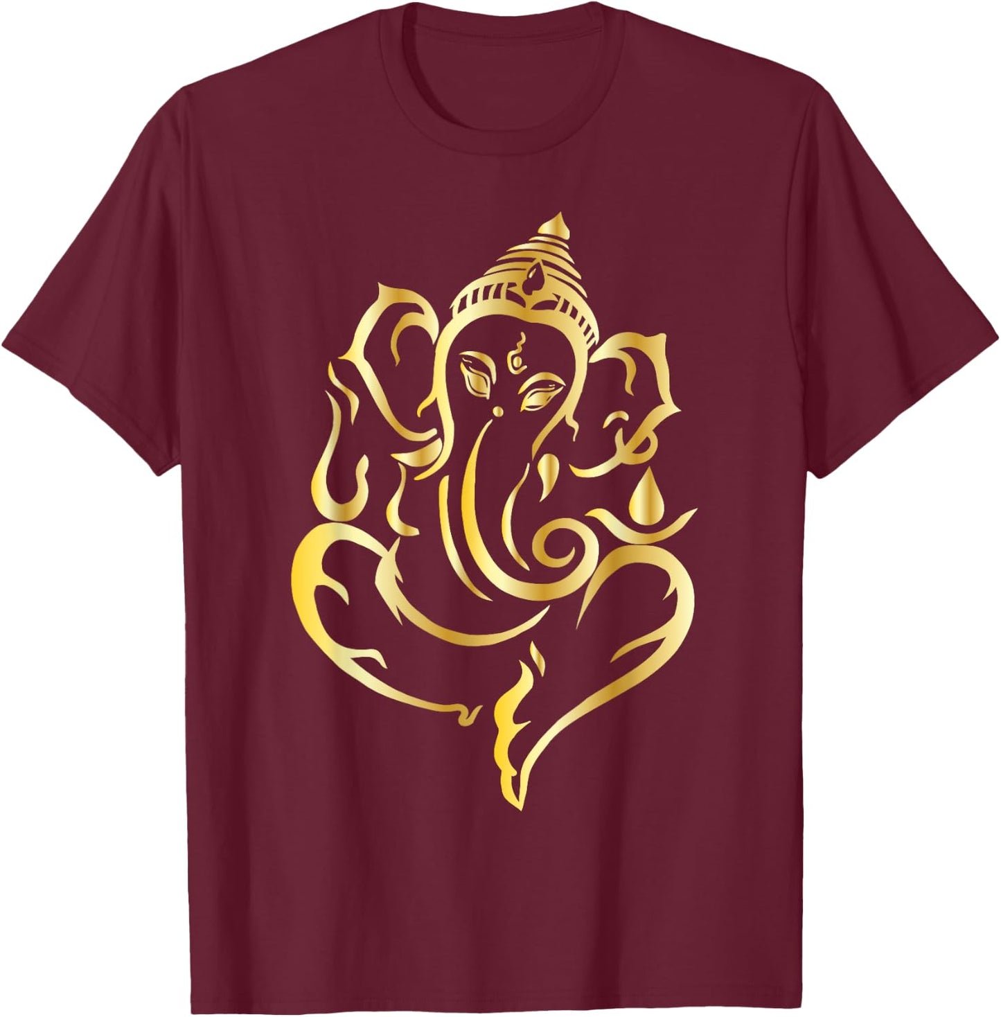 Elegant Lord Ganesha Hindu Indian God Spiritual Elephant T-Shirt - T-Shirt | Maroon