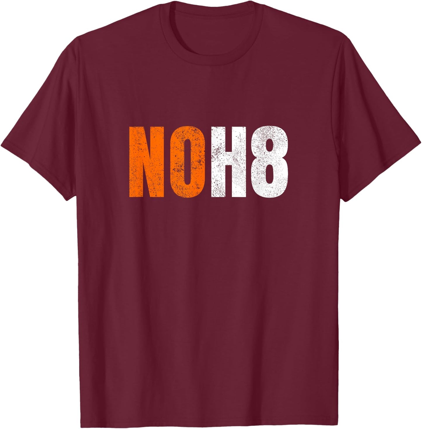 NOH8 Social Justice Stop Hate Love Always Be A Good Neighbor T-Shirt - T-Shirt | Maroon