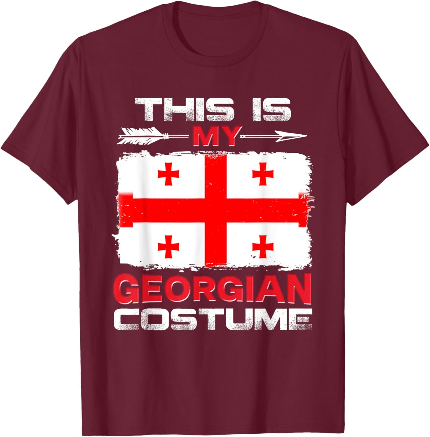 This Is My Georgian Costume Georgia T-Shirt - T-Shirt | Maroon