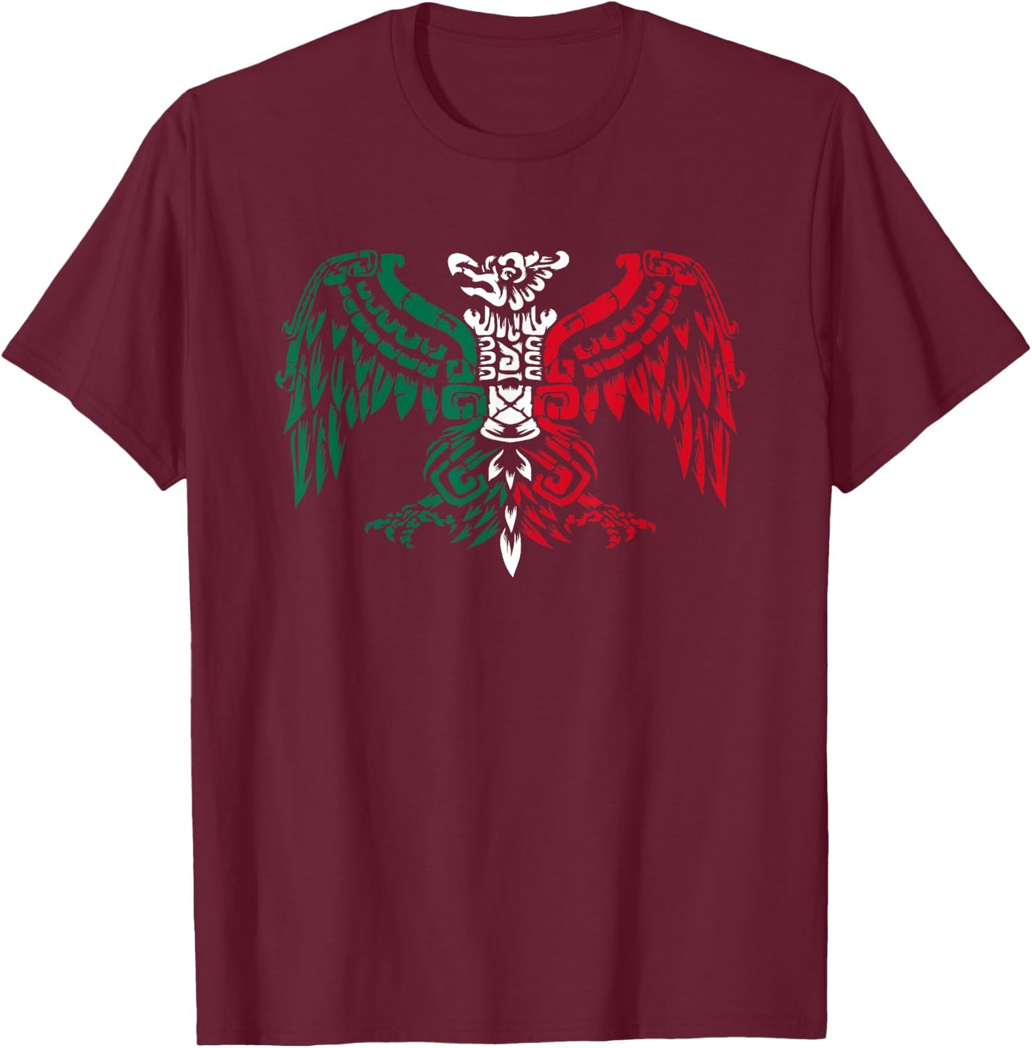 Aztec Eagle Warrior - Aztec Eagle Knight - Mexican Roots T-Shirt - T-Shirt | Maroon