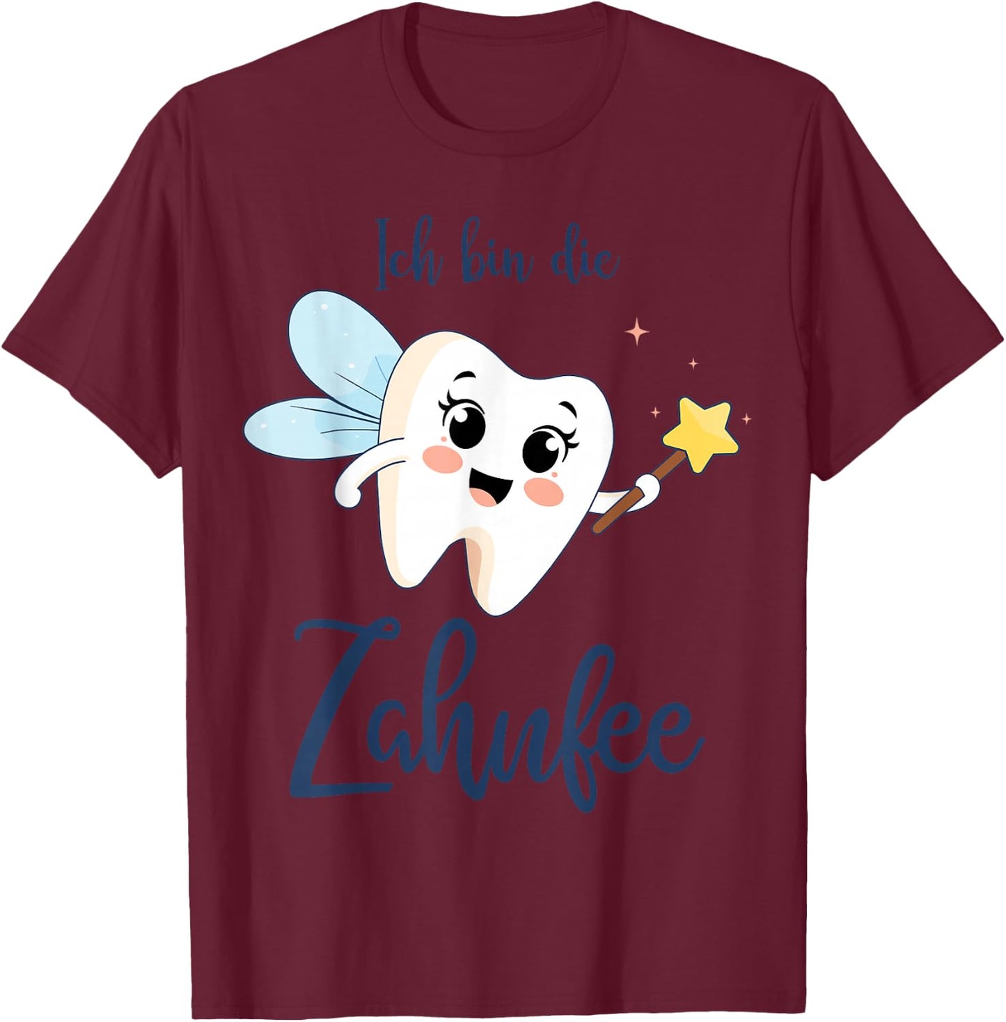 with German Text "Ich bin die Zahnfee" Costume for Carnival and Fancy Dress, White T-Shirt - T-Shirt | Maroon