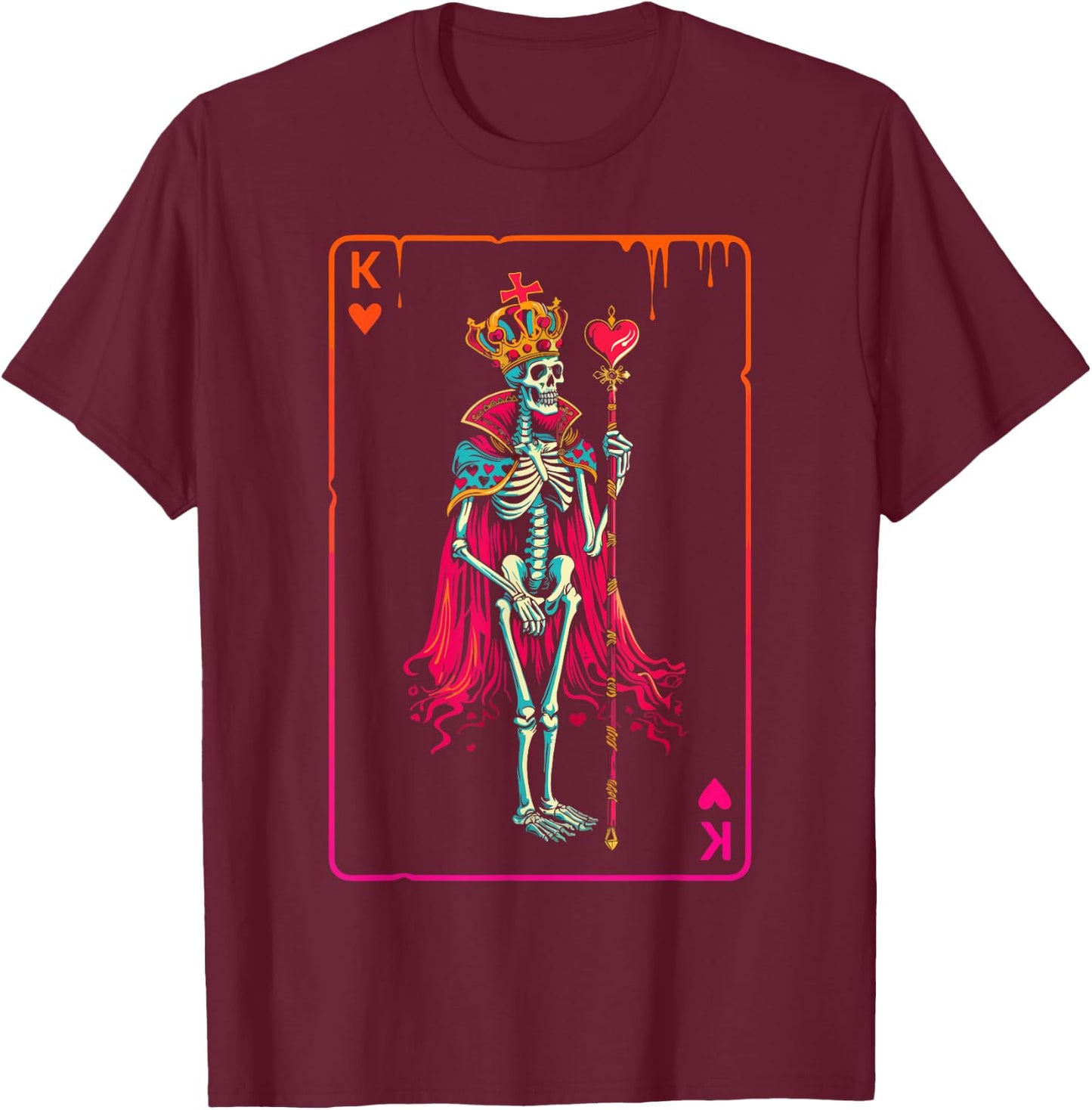 King of Hearts Halloween Costume Valentines Poker Couple Set T-Shirt - T-Shirt | Maroon