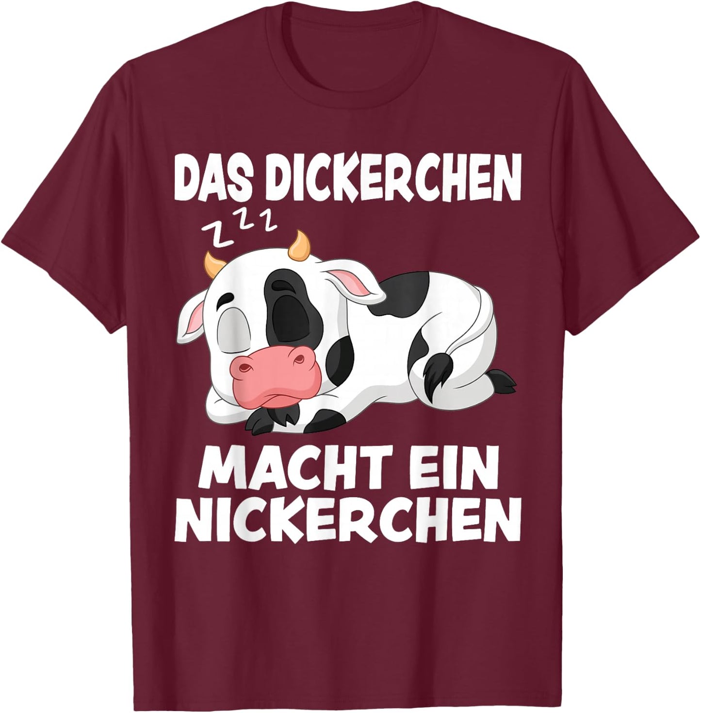 Funny Official Sleep Shirt Cow Pyjamas Nightdress T-Shirt - T-Shirt | Maroon