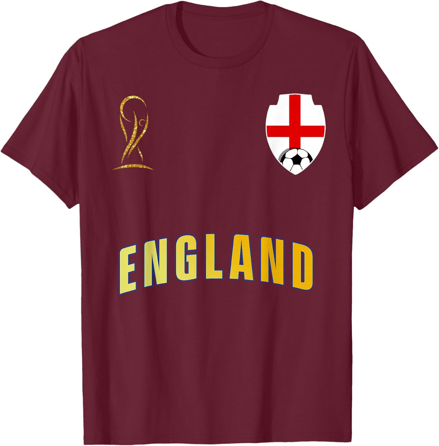 Retro England Flag English Pride Lovers T-Shirt - T-Shirt | Maroon