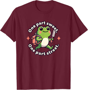 One Part Sweet One Part Street Funny Animal With Knife Frog T-Shirt - T-Shirt | Maroon