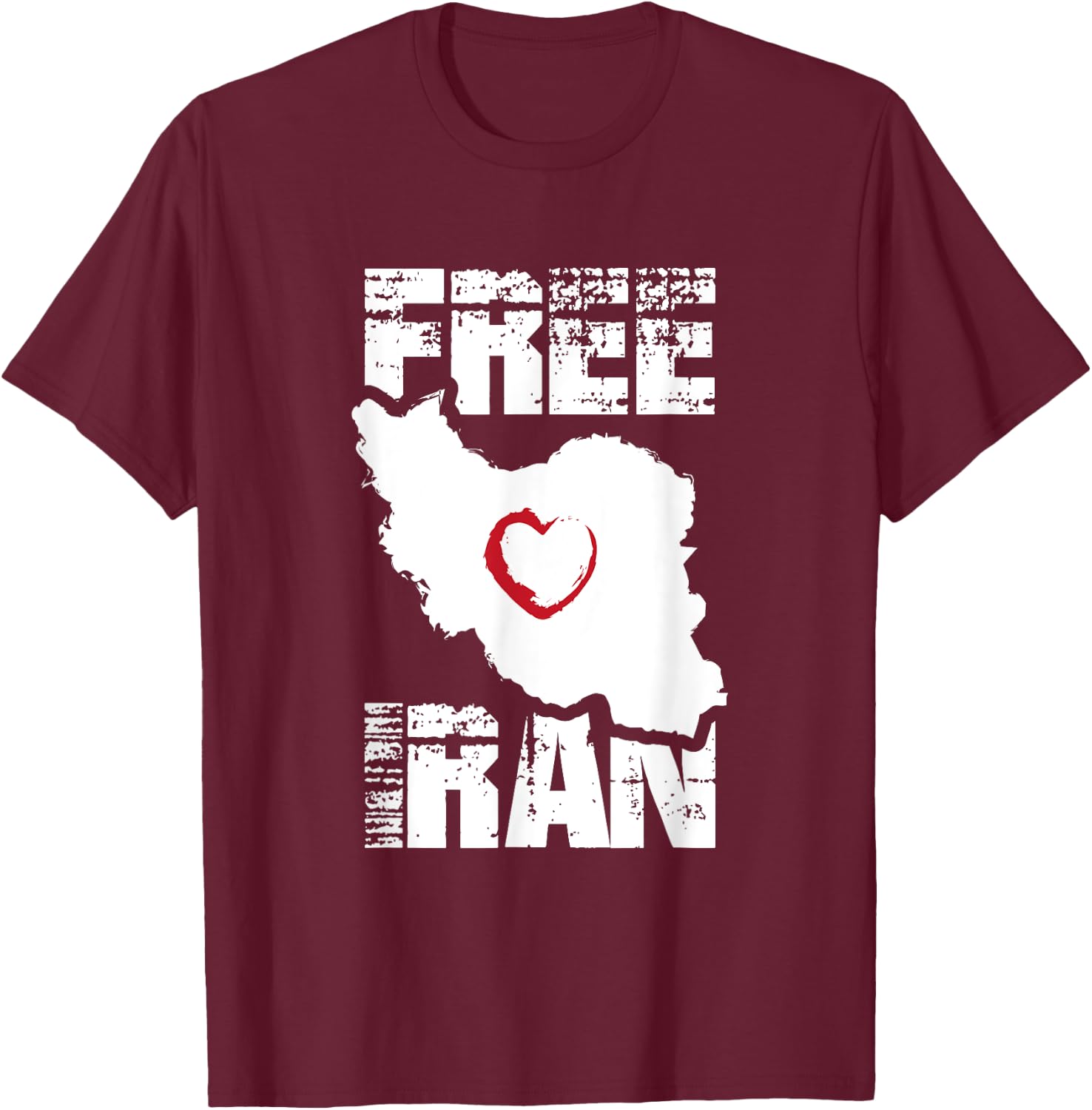 Free Iran | Love Freedom Herz Iran, persisches Zitat T-Shirt - T-Shirt | Maroon