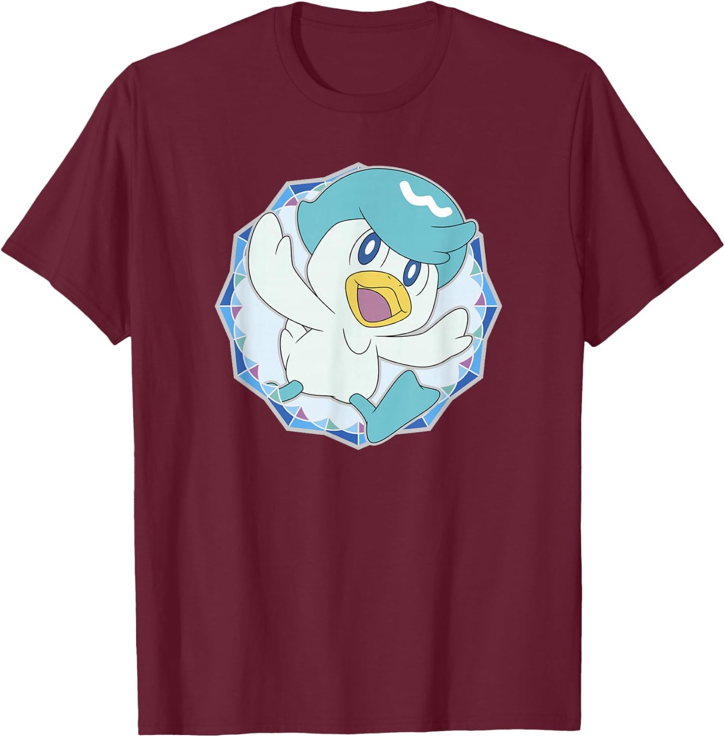 Pokémon Quaxly Starter Scarlet And Violet Logo T-Shirt - T-Shirt | Maroon