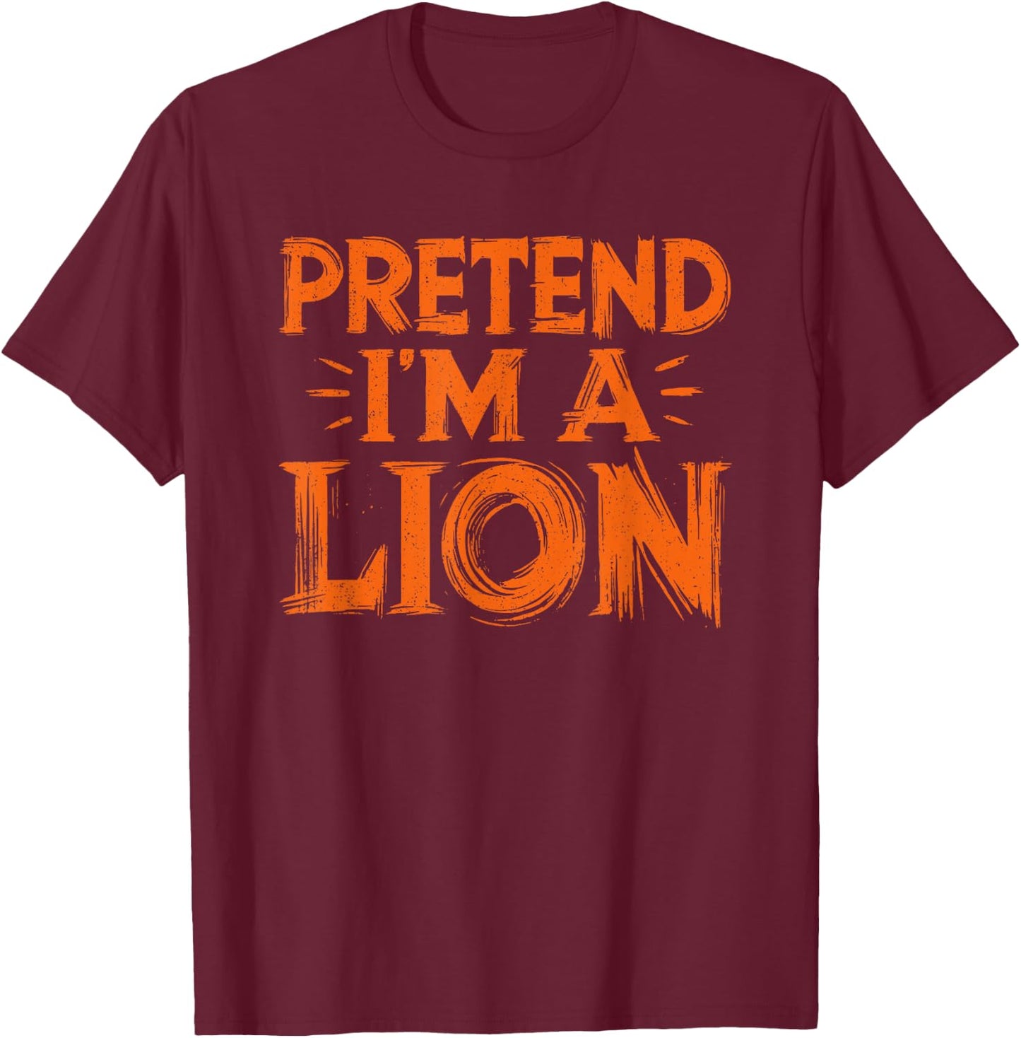 Pretend I'm A Lion Shirt Kids DIY Easy Halloween Costume T-Shirt - T-Shirt | Maroon