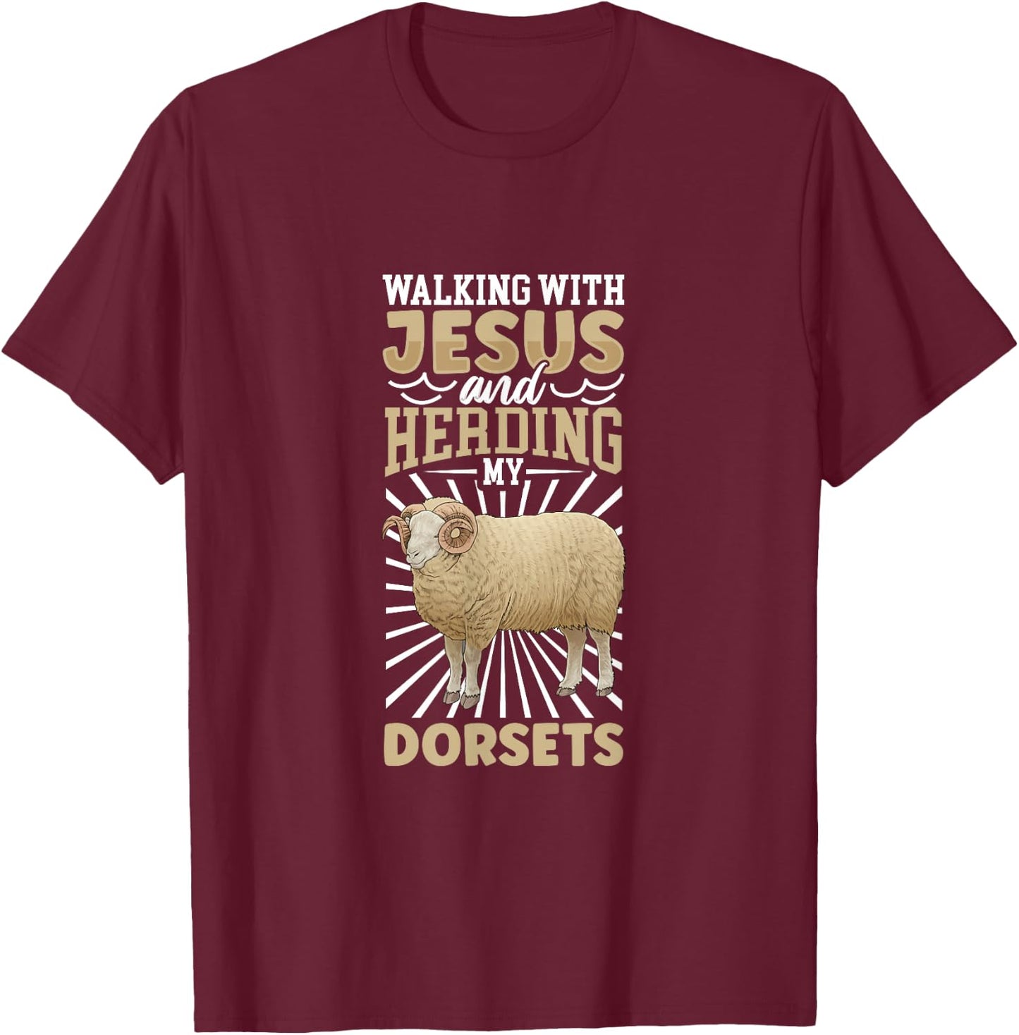 Jesus and sheep - Dorset T-Shirt - T-Shirt | Maroon